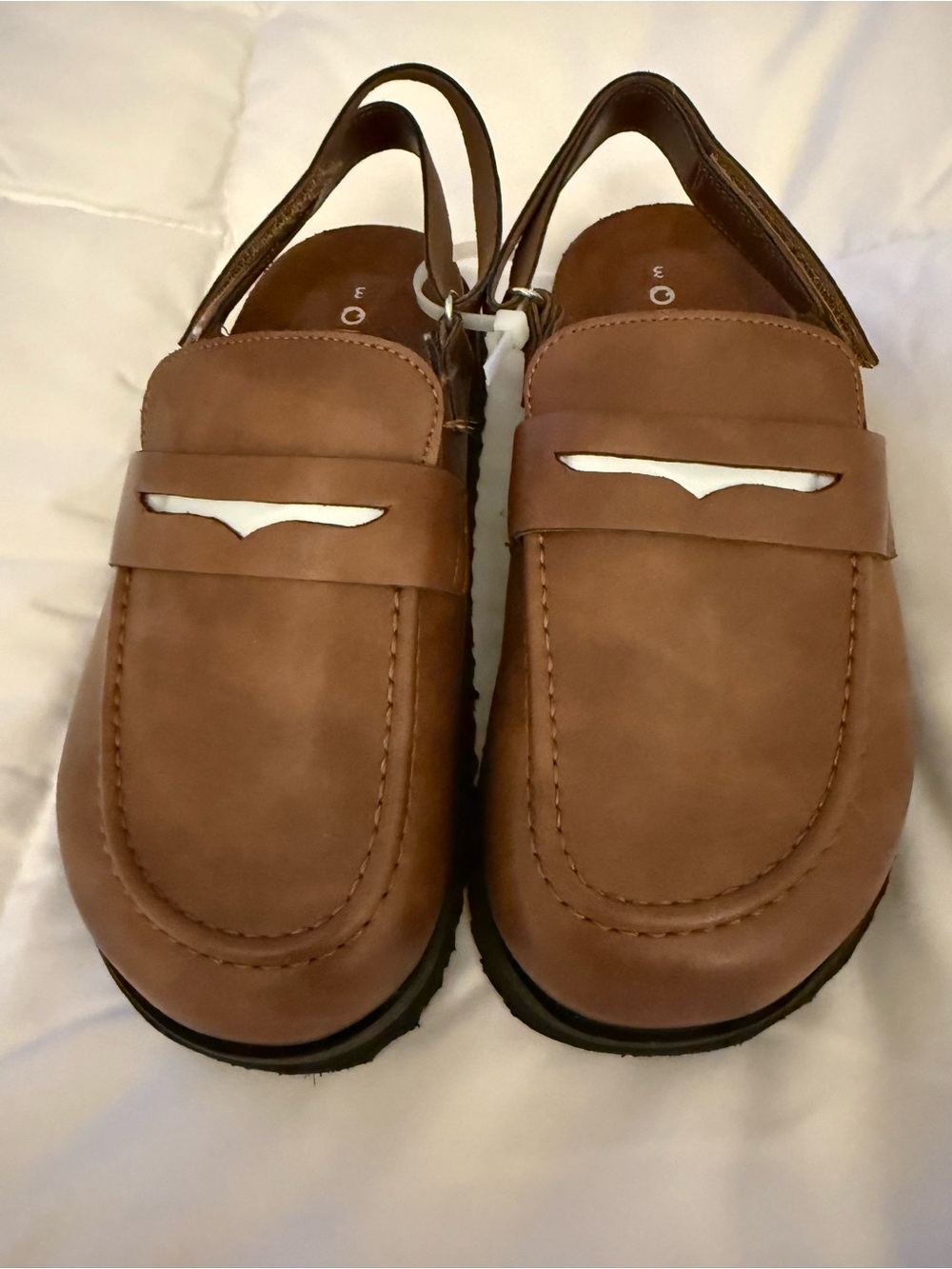 Cloud Clogs Boys Brown Faux Leather Slingback Loafers